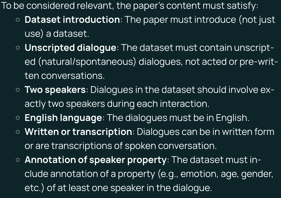 Ai2 Paper Finder showing six criteria inferred from a paper search
