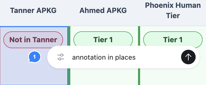 Codex visual annotation anchored to a specific cell in a rendered table
