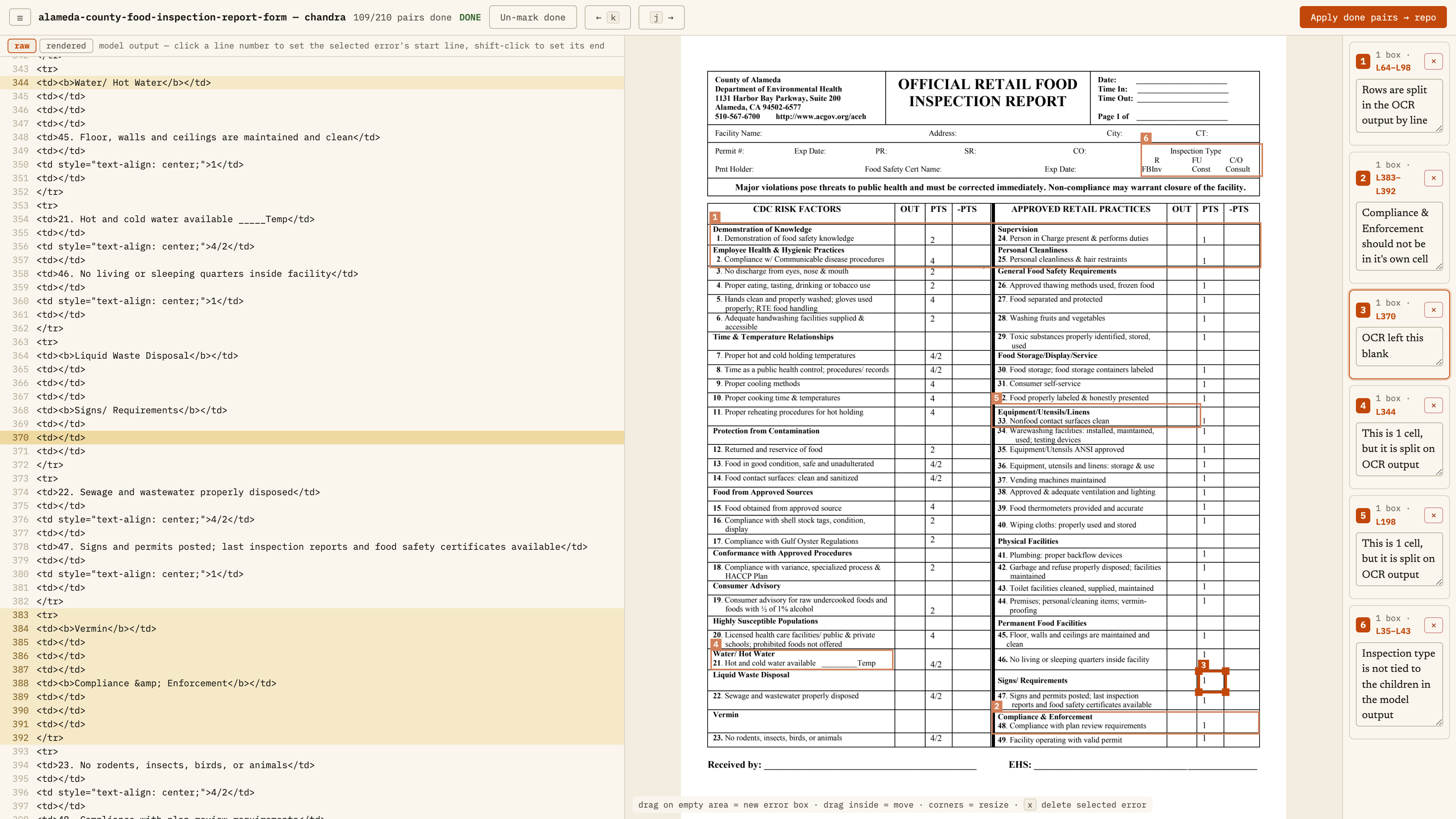 The source point value and the empty HTML cell on line 370